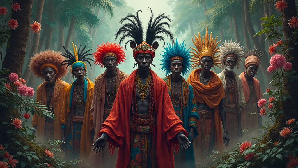 A composite image depicting various characters from Caribbean folklore.