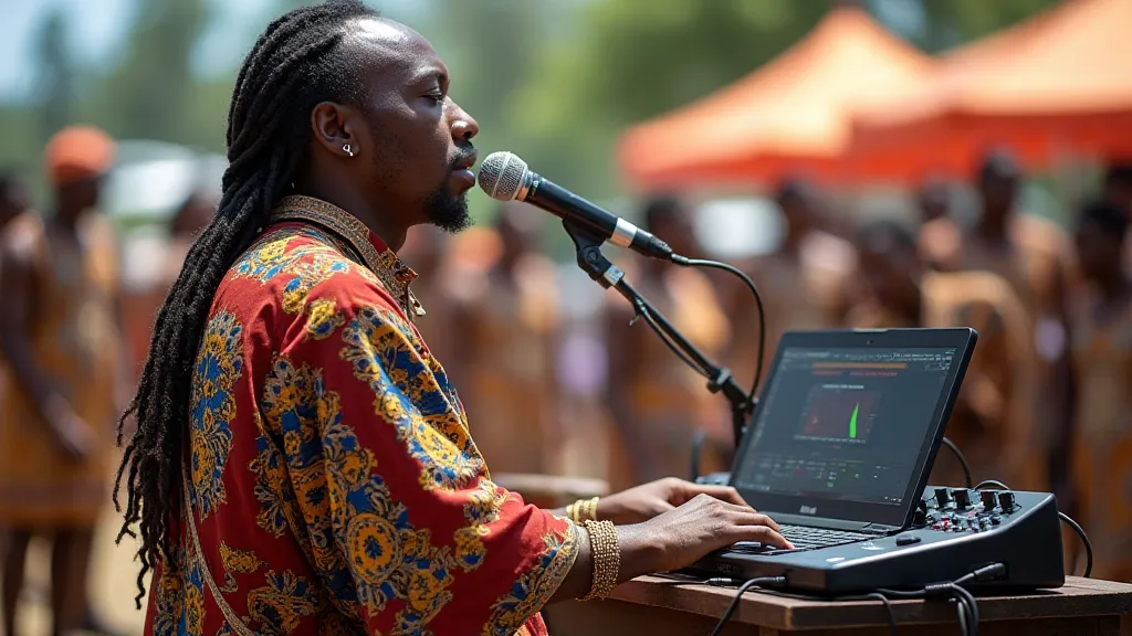 Contemporary griot performing