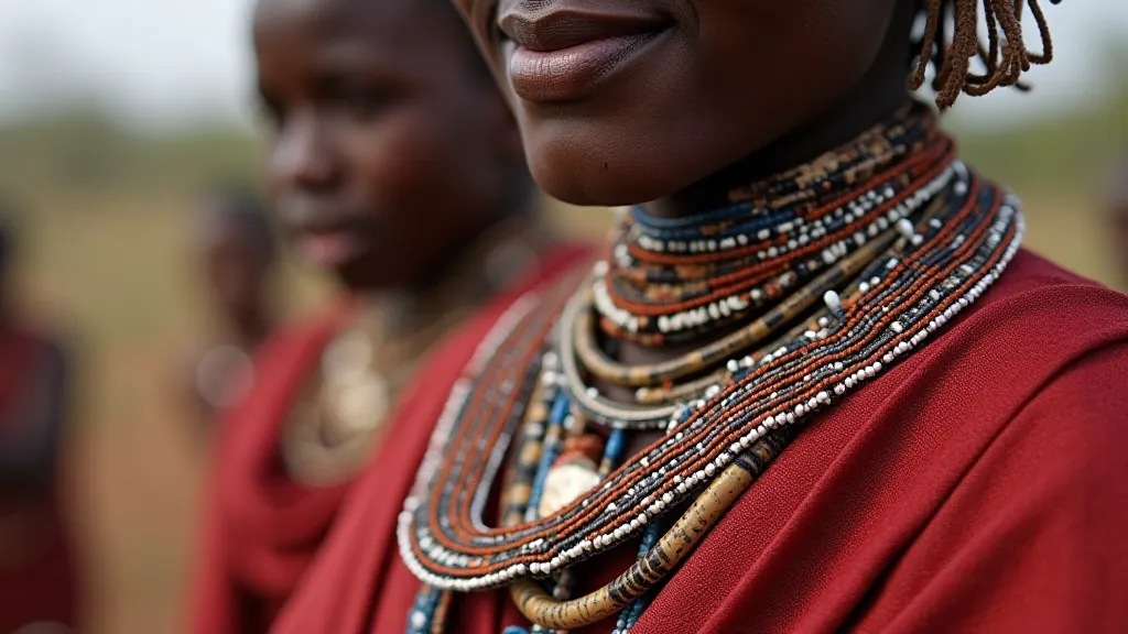 Maasai warrior wearing beaded jewelry.