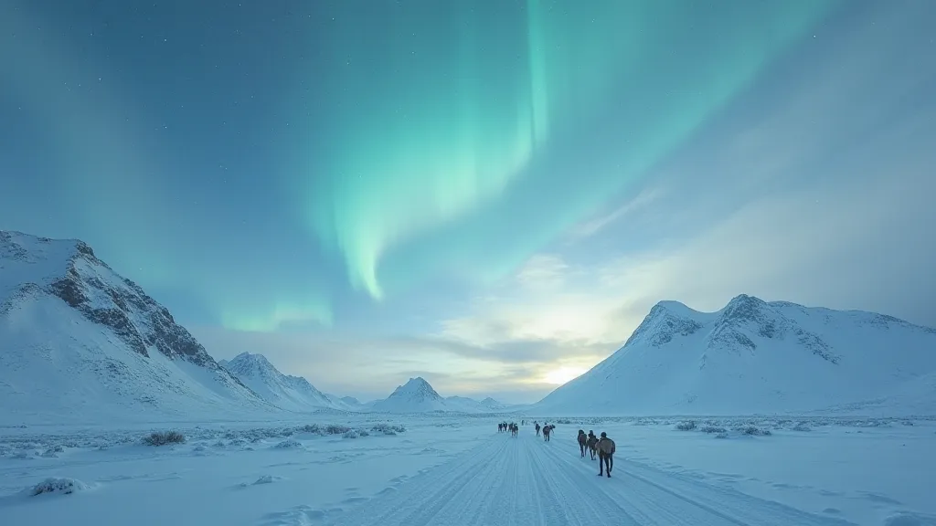 Arctic landscape with reindeer